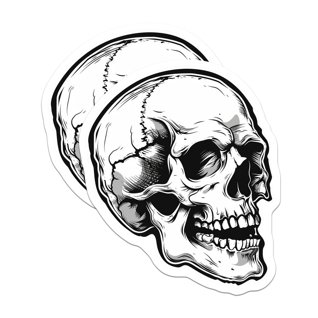 (2 Pack) Skull Head Magnets - Gothic Alternative Decor - Edgy Macabre Art Refrigerator Locker - 5 Inches On Longest Side - Thick Durable Magnet - Made in USA - MAG37655