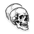 (2 Pack) Skull Head Magnets - Gothic Alternative Decor - Edgy Macabre Art Refrigerator Locker - 5 Inches On Longest Side - Thick Durable Magnet - Made in USA - MAG37655