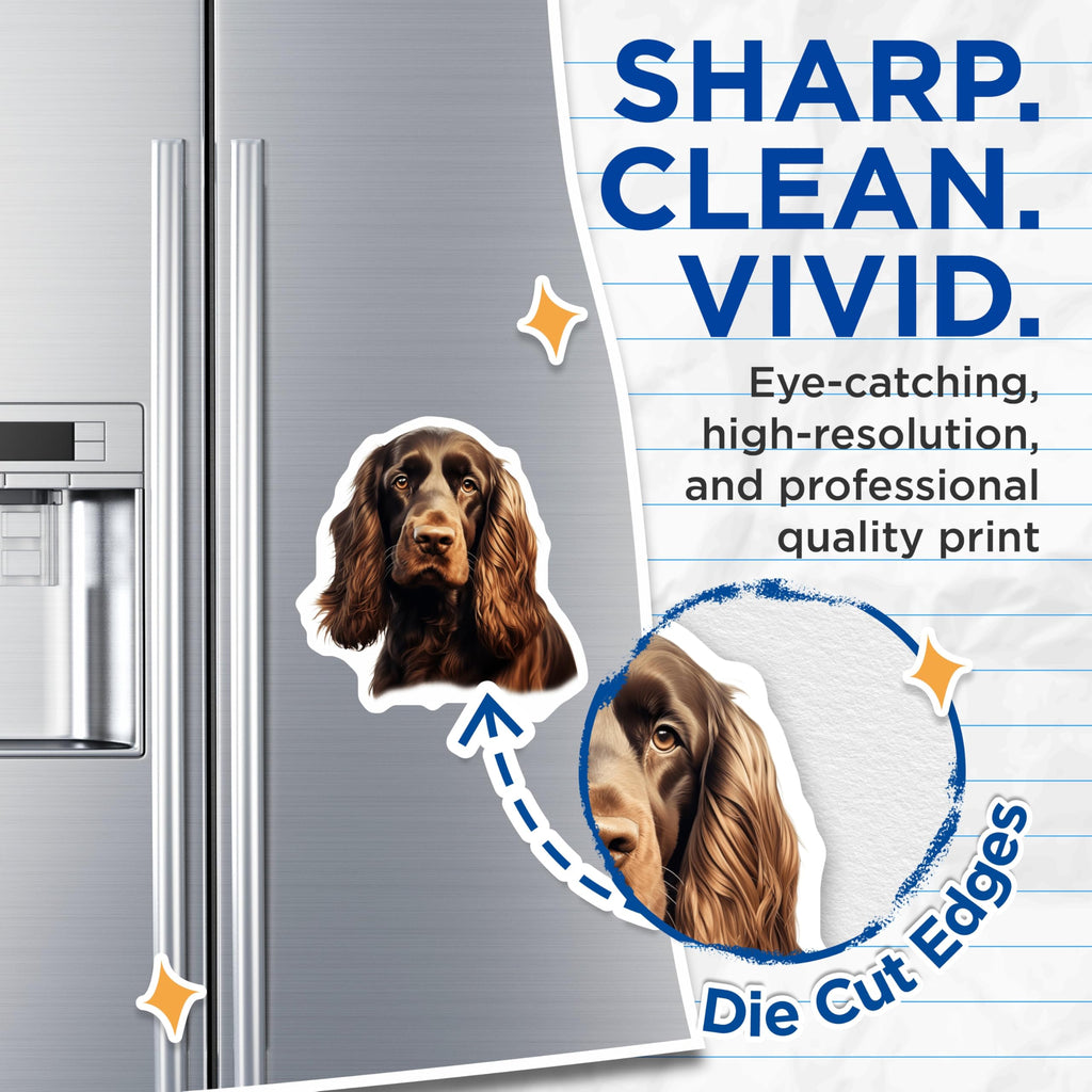 (2 Pack) Cocker Spaniel Magnets - Brown Spaniel Dog Art Decor - Pet Lover Refrigerator Magnets - Dog Owner Accent - 5 Inches On Longest Side - Thick Durable Magnet - Made in USA - MAG25451