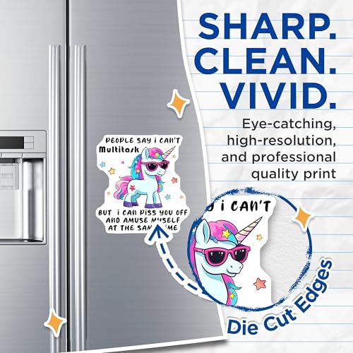 (2 Pack) Funny Unicorn Magnets - Cute Unicorn - Multitask Unicorn - Inspirational Quotes - Unicorn Decor - 5" On Longest Side - for Cars, Fridges, Toolboxes - Made in USA - MAG7814