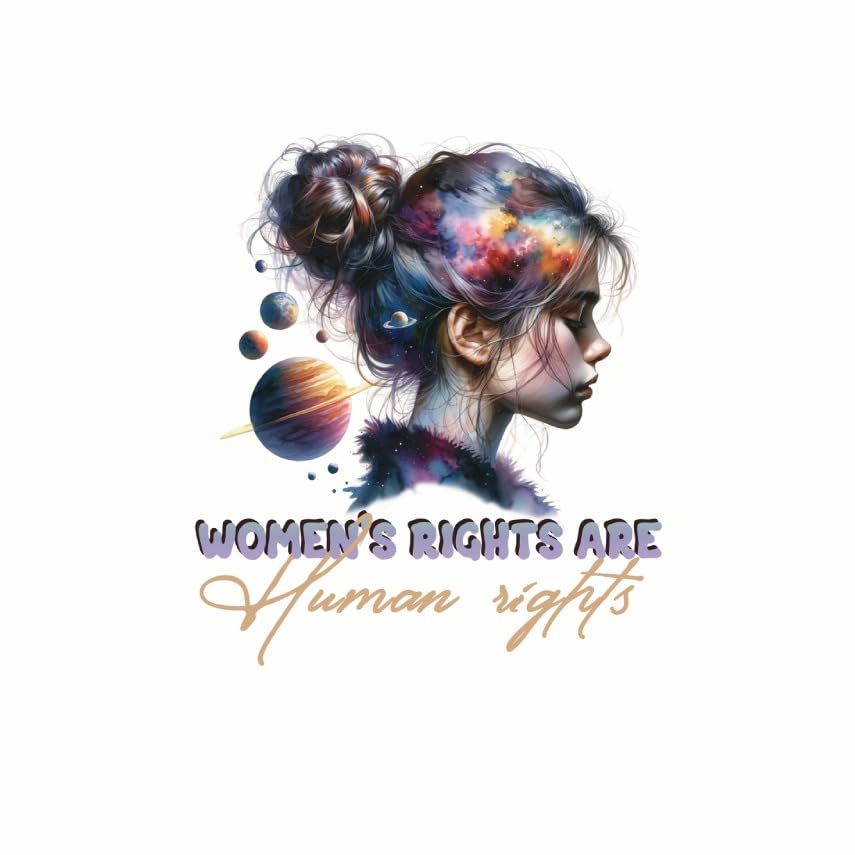 (3 Pack) Women's Rights Decals - Human Rights - Space Galaxy Girl Laptop Decal - 3 Inches On Longest Side - Easy Peel & Apply - Made in USA - 3MCS7804