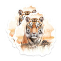 (2 Pack) Tiger Art Stickers - Wildlife Art - Animal Lovers - Jungle Vibes - Unique Illustrations - 5" On Longest Side - Sticks to Smooth Flat Surfaces - Made in USA - BMCS3806