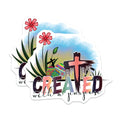 (2 Pack) Created with a Purpose Magnets - Inspirational Christian Faith Decor - Religious Easter Cross Spring Magnets - 5 Inches On Longest Side - Thick Durable Magnet - Made in USA - MAG19855