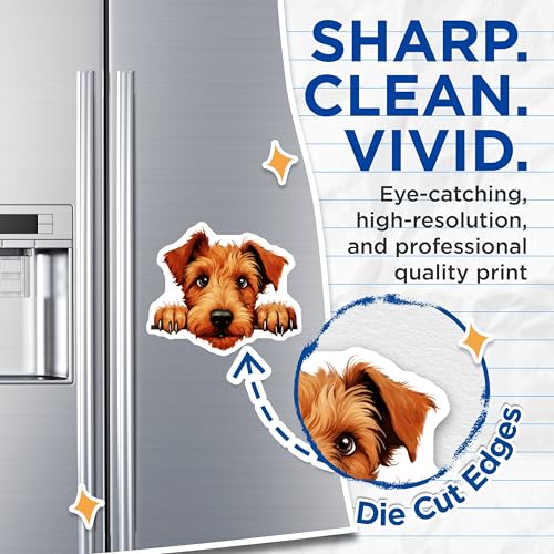 (2 Pack) Animal Lover Decor Magnet - 5" On Longest Side - Sticks to Smooth Flat Surfaces - Made in USA - MAG10201