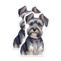 (2 Pack) Miniature Schnauzer Magnets - Watercolor Dog Art - Pet Lover Fridge Decor - 5 Inches On Longest Side - Thick Durable Magnet - Made in USA - MAG36582