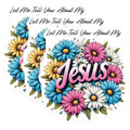 (3 Pack) Jesus Decals - Floral Stickers - Let Me Tell You About My Jesus Laptop Decal - 3 Inches On Longest Side - Easy Peel & Apply - Made in USA - 3MCS2520