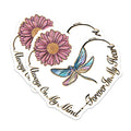 (2 Pack) Always On My Mind Magnets - Forever in My Heart - Butterfly and Flower - Heart Shaped Memory Magnets - 5" On Longest Side - for Cars, Fridges, Toolboxes - Made in USA - MAG4188