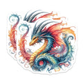 (2 Pack) Majestic Watercolor Dragon Magnets - Fantasy Art Fridge Decor - Mythical Creature Accent - 5 Inches On Longest Side - Thick Durable Magnet - Made in USA - MAG38621