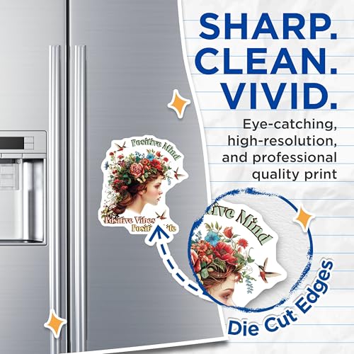 (2 Pack) Positive Mind Magnets Magnets - Positive Vibes - Positive Life - 5" On Longest Side - Made in USA - Sticks to Refrigerators & Metal Surfaces - MAG9033