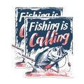 (2 Pack) Fishing is Calling Stickers - Fish Angling Stickers - Outdoorsman Hobby Stickers - 5" On Longest Side - Sticks to Any Smooth Flat Surface - Made in USA - BMCS2625
