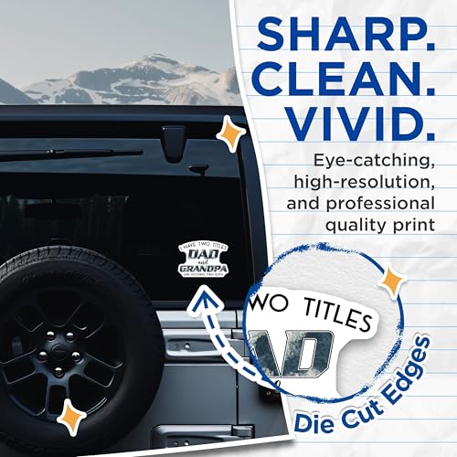 (2 Pack) Dad and Grandpa Stickers - Rocking Both Titles Stickers - Family Titles Stickers - 5" On Longest Side - Sticks to Any Smooth Flat Surface - Made in USA - BMCS3233