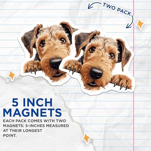 (2 Pack) Animal Lover Magnet - Home and Office Decor - 5" On Longest Side - Sticks to Smooth Flat Surfaces - Made in USA - MAG9817