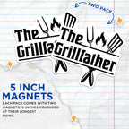 (2 Pack) The Grillfather Magnets - Funny BBQ Dad Humor - Father's Day Grilling Accessories - Fridge Decal - 5 Inches On Longest Side - Thick Durable Magnet - Made in USA - MAG20713