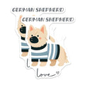 (2 Pack) German Shepherd Love Magnets - Cute Dog Fridge Magnet - Puppy Decor for Dog Lovers - 5" On Longest Side - for Cars, Fridges, Toolboxes - Made in USA - MAG7300