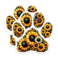 (2 Pack) Sunflower Paw Print Magnets - Flower Paw Print Decor - Pet Lover Accessories - 5" On Longest Side - for Cars, Fridges, Toolboxes - Made in USA - MAG7977