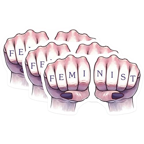 (3 Pack) Feminist Fist Decals - Girl Power - Equality Rights - 3 Inches On Longest Side - Easy Peel & Apply - Made in USA - 3MCS7109