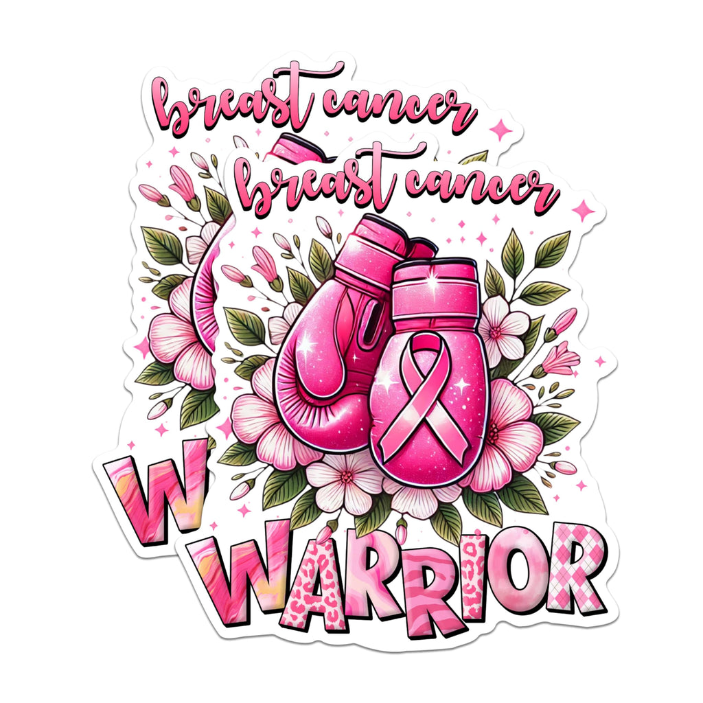 (2 Packs) Breast Cancer Warrior Pink Boxing Gloves Magnets - Breast Cancer Awareness Magnets - 5" On Longest Side - Premium Magnet - for Fridges, Toolboxes, Cars - Made in USA - MAG2438