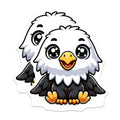 (2 Pack) Cute Baby Eagle Magnets - Kawaii Animal Design - Refrigerator Locker Accent - 5 Inches On Longest Side - Thick Durable Magnet - Made in USA - MAG37665