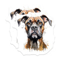 (2 Pack) Boxer Dog Magnets - Watercolor Dog Art - Pet Lover Decor - Unique Dog Breed Collectible - 5 Inches On Longest Side - Thick Durable Magnet - Made in USA - MAG23974