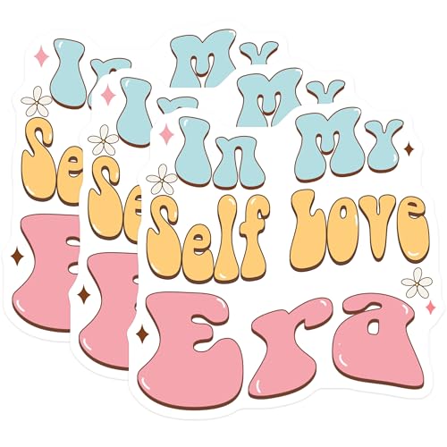 (3 Pack) Self Love Era Decals - Motivational Sticker - Trendy Laptop Decal- 3 Inches On Longest Side - Easy Peel & Apply - Made in USA - 3MCS5819
