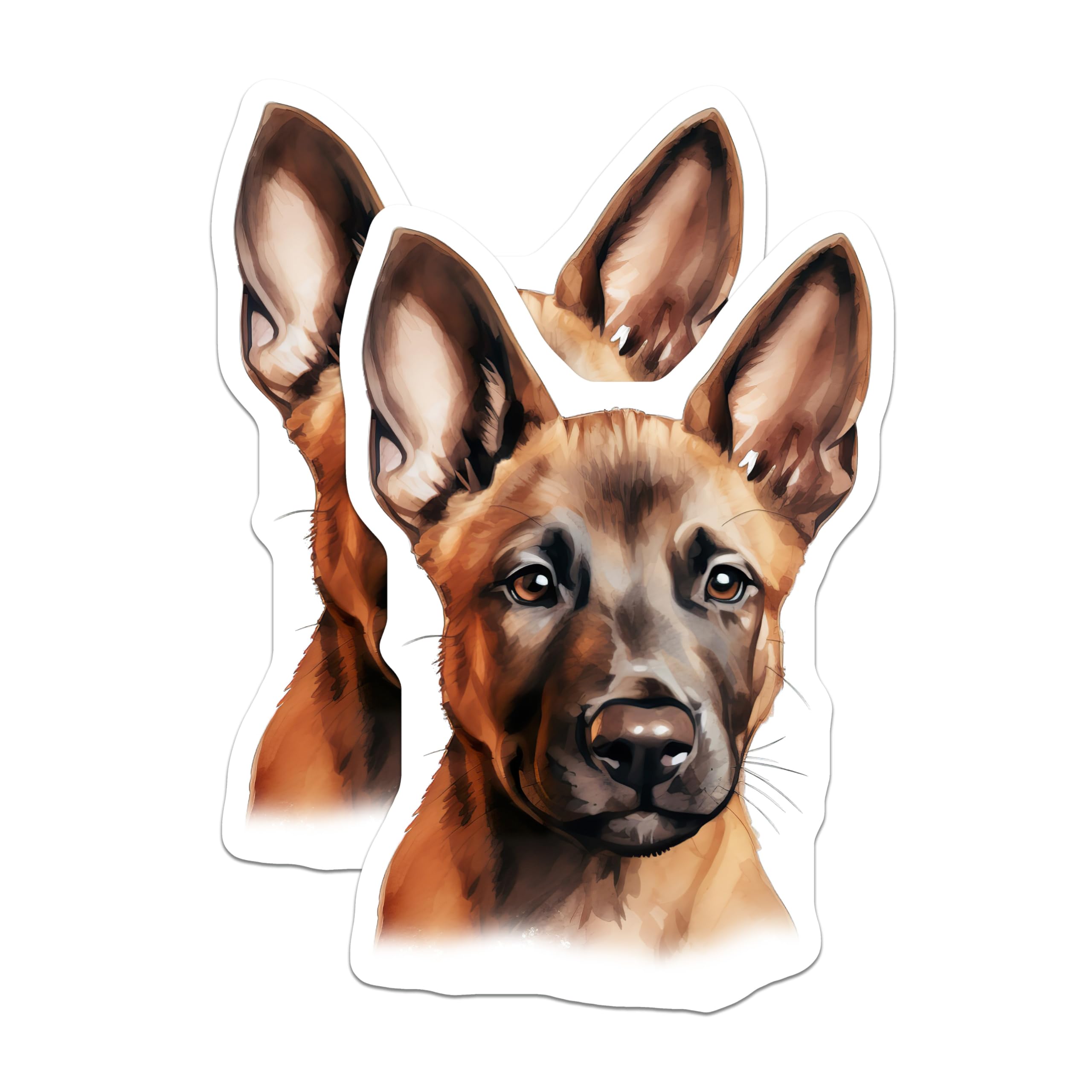 (2 Pack) German Shepherd Puppy Magnets - Loyal GSD Dog Breed Art - Animal Companion Refrigerator Magnets for Kitchen Decor - 5 Inches On Longest Side - Thick Durable Magnet - Made in USA - MAG24843