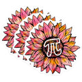 (3 Pack) Sunflower Pi Symbol Decals - Math Student - Teacher Decal - 3 Inches On Longest Side - Easy Peel & Apply - Made in USA - 3MCS4610