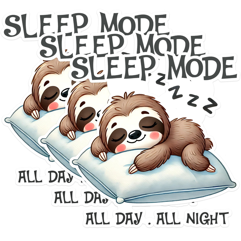 (3 Pack) Sleep Mode Sloth Decals - Lazy Animal Stickers - Laptop Decal - 3 Inches On Longest Side - Easy Peel & Apply - Made in USA - 3MCS1552