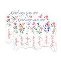 (2 Pack) Christian Inspirational Quote Magnets Magnets - God Says You are Loved - Flower Design - 5" On Longest Side - Made in USA - Sticks to Refrigerators & Metal Surfaces - MAG8581
