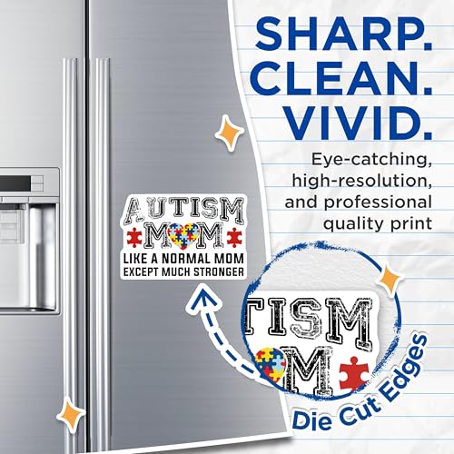 (2 Pack) Autism Awareness Magnet - 5" On Longest Side - Sticks to Smooth Flat Surfaces - Made in USA - MAG9895