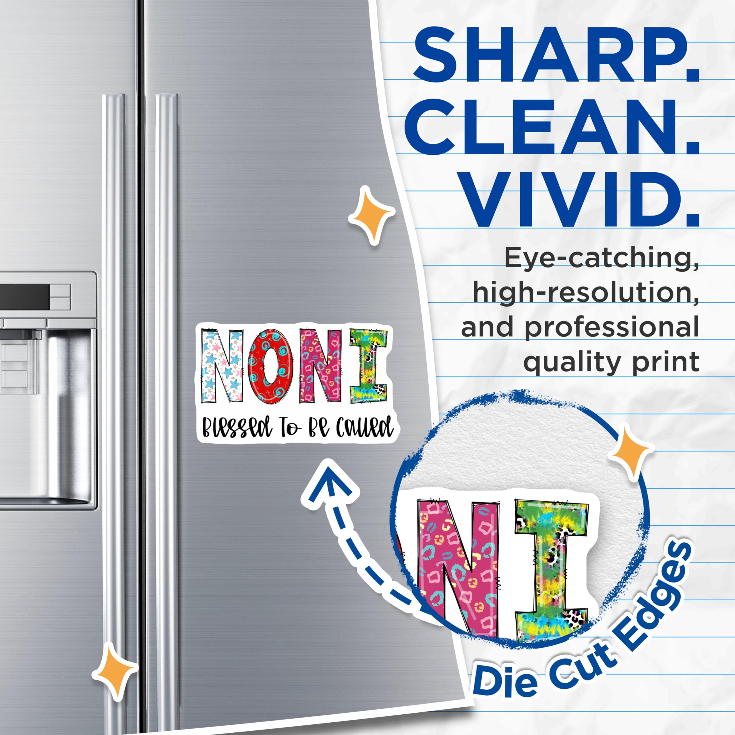 (2 Pack) Noni Blessed Magnets - Grandmother Decorations - Nana Gift Idea Refrigerator Decor - 5" On Longest Side - Premium Magnet - for Cars, Refrigerators, Toolboxes, Lockers - Made in USA - MAG14239