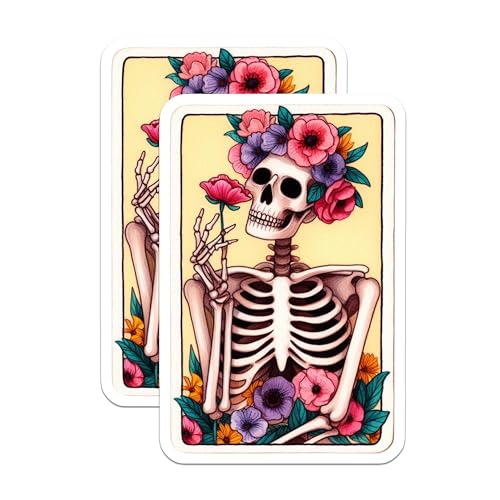 (2 Pack) Skeleton Art Magnet - Unique Decor - Skeleton Decor - 5" On Longest Side - Sticks to Smooth Flat Surfaces - Made in USA - MAG9408
