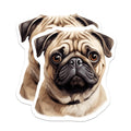(2 Pack) Pug Dog Magnets - Adorable Pet Puppy Art - Fridge Locker Decor - Dog Breed Lover Collectible - 5 Inches On Longest Side - Thick Durable Magnet - Made in USA - MAG23599