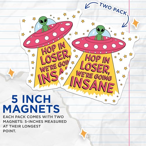 (2 Pack) Funny Quote Magnet - Outer Space - 5" On Longest Side - Sticks to Smooth Flat Surfaces - Made in USA - MAG9621
