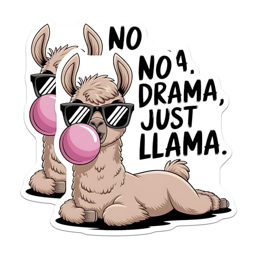 (2 Pack) Funny Llama Quote Magnet - Animal Lovers - Cute Llama Decor - 5" On Longest Side - Sticks to Smooth Flat Surfaces - Made in USA - MAG10170