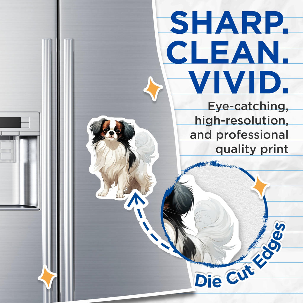 (2 Pack) Cavalier King Charles Spaniel Magnets - Tri Color Dog Art - Dog Mom Pet Lover Refrigerator - 5 Inches On Longest Side - Thick Durable Magnet - Made in USA - MAG25002