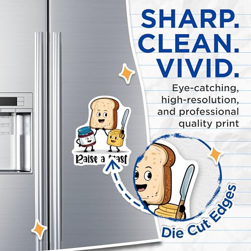 (2 Pack) Raise a Toast Magnets - Cute Kitchen Decor - 5" On Longest Side - for Cars, Fridges, Toolboxes - Made in USA - MAG7623