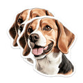(2 Pack) Happy Beagle Dog Magnets - Cute Pet Artwork for Refrigerator - Dog Breed Accessories for Kitchen - 5 Inches On Longest Side - Thick Durable Magnet - Made in USA - MAG28895