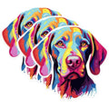 (3 Pack) Vizsla Dog Decals - Colorful Dog Art - Pet Lover Decals - 3 Inches On Longest Side - Easy Peel & Apply - Made in USA - 3MCS0844