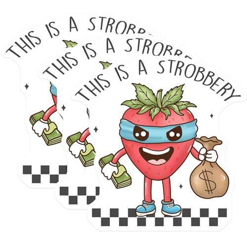 (3 Pack) Stroberry Decals - Funny Fruit Decal - Laptop Decal- 3 Inches On Longest Side - Easy Peel & Apply - Made in USA - 3MCS5316