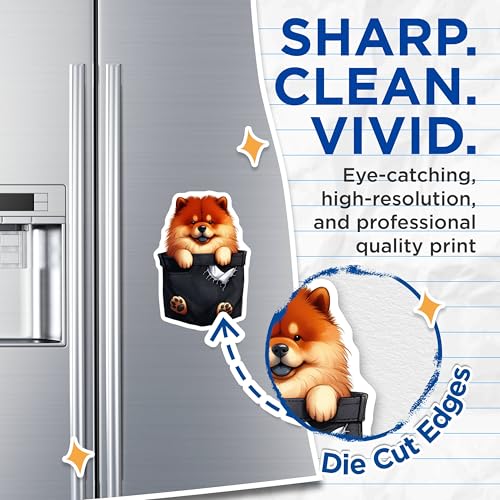 (2 Pack) Cute Dog Magnets - Dog Lover - Adorable Puppy Illustration - 5" On Longest Side - for Cars, Fridges, Toolboxes - Made in USA - MAG3960