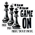 (3 Pack) Chess Decals - Game On Stickers - Make Your Move - Laptop Decals - 3 Inches On Longest Side - Easy Peel & Apply - Made in USA - 3MCS1962