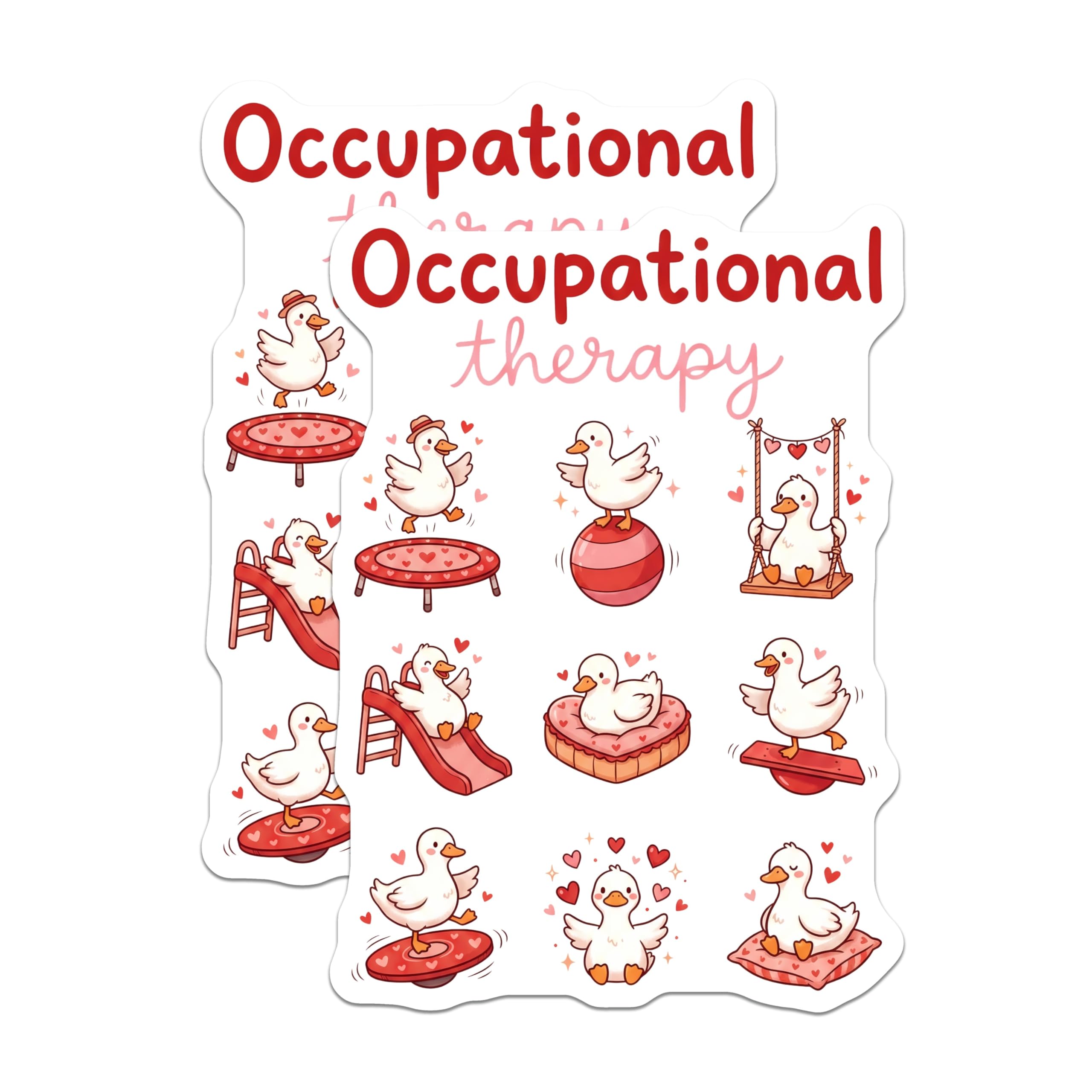 (2 Pack) Occupational Therapy Ducks Magnets - Cute OT Decor - Therapist Appreciation Gift - 5" On Longest Side - Premium Magnet - for Cars, Refrigerators, Toolboxes, Lockers - Made in USA - MAG14165