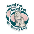 (2 Pack) Sweet Cat Beauty Kitty Stickers - Cute Feline Decal - Cat Lover Gift - 5" On Longest Side - Sticks to Smooth Flat Surfaces - Made in USA - BMCS5920