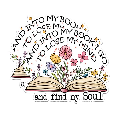 (2 Pack) Book and Mind Magnets - Reading Inspirational Magnets - Literary Flower Magnets- 5" On Longest Side - for Fridges, Toolboxes, Cars - Made in USA - MAG2917