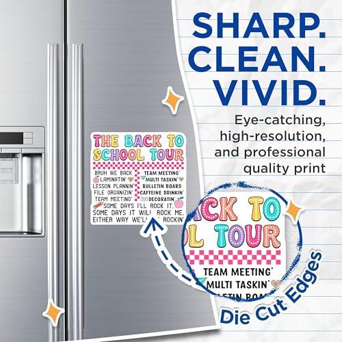 (2 Pack) The Back to School Tour Magnets Magnets - 5" On Longest Side - Made in USA - Sticks to Refrigerators & Metal Surfaces - MAG9109