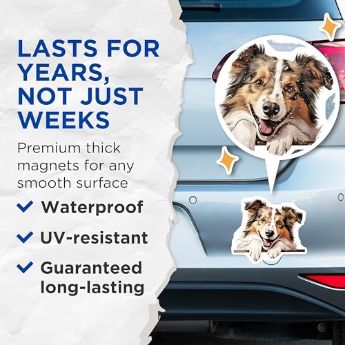 (2 Pack) Dog Lover Decor Magnet - 5" On Longest Side - Sticks to Smooth Flat Surfaces - Made in USA - MAG10276