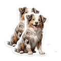 (2 Pack) Australian Shepherd Magnets - Aussie Dog Art - Dog Mom Decor for Fridge - 5 Inches On Longest Side - Thick Durable Magnet - Made in USA - MAG30285