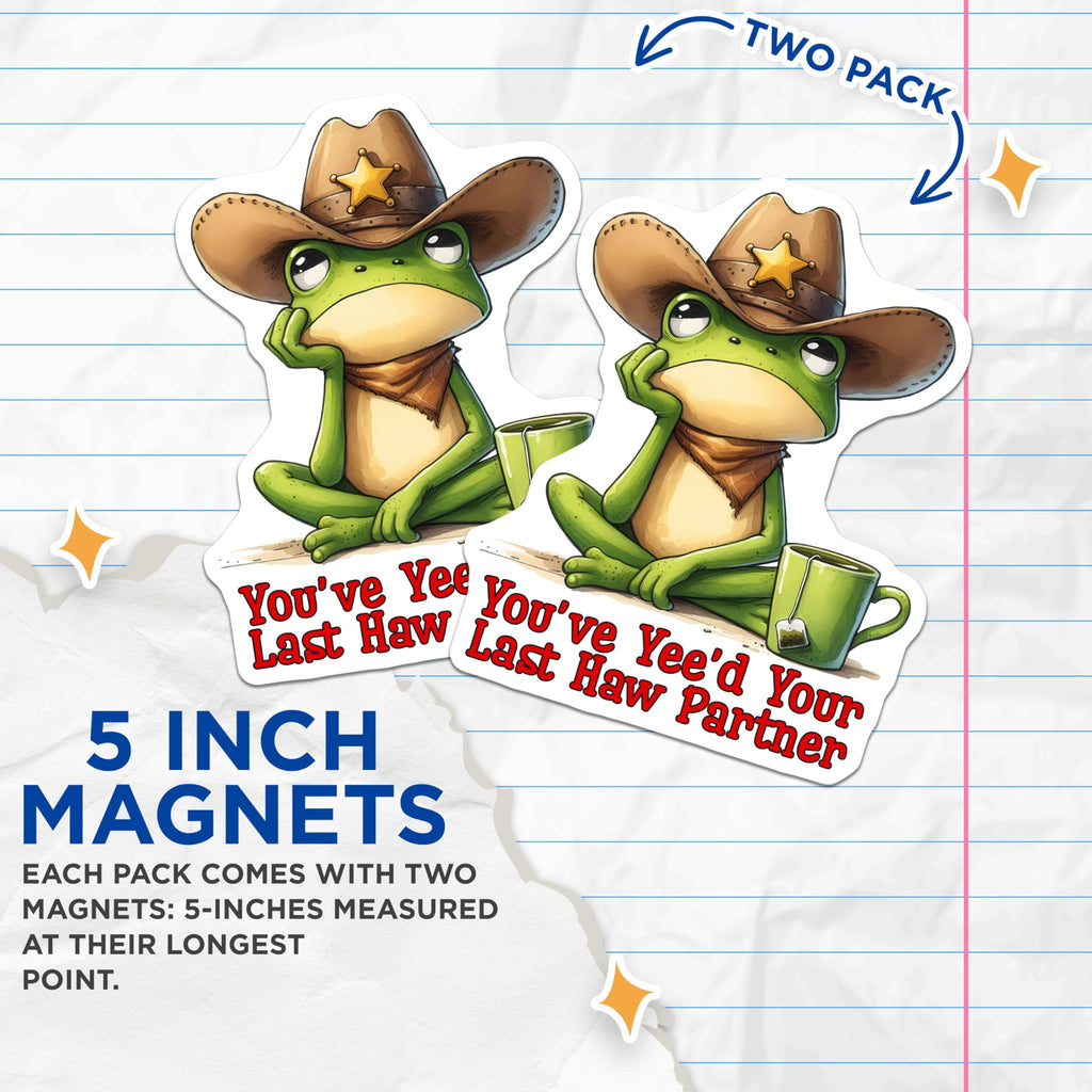 (2 Pack) Funny Fridge Decoration Magnet - 5" On Longest Side - Sticks to Smooth Flat Surfaces - Made in USA - MAG9676