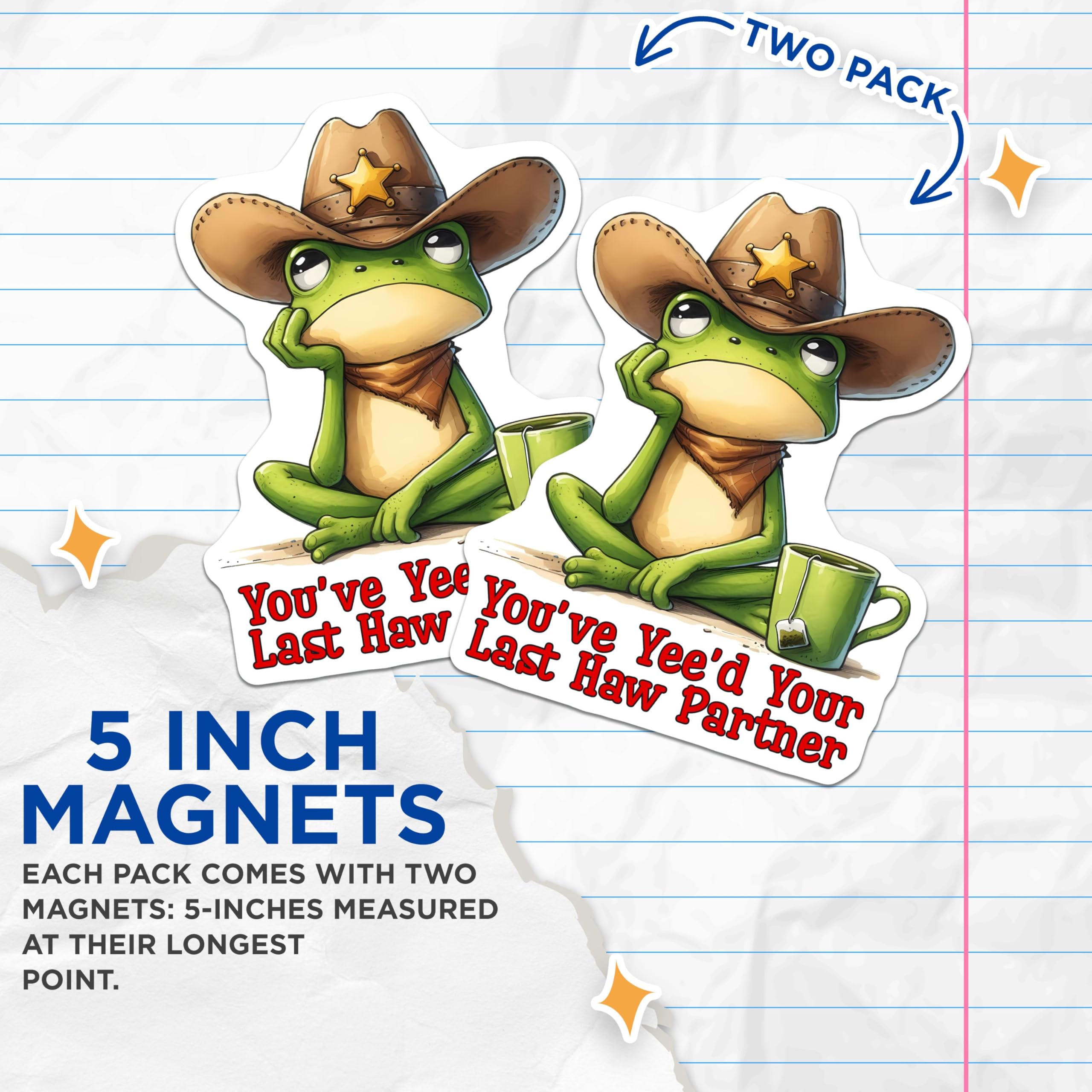 (2 Pack) Funny Fridge Decoration Magnet - 5" On Longest Side - Sticks to Smooth Flat Surfaces - Made in USA - MAG9676