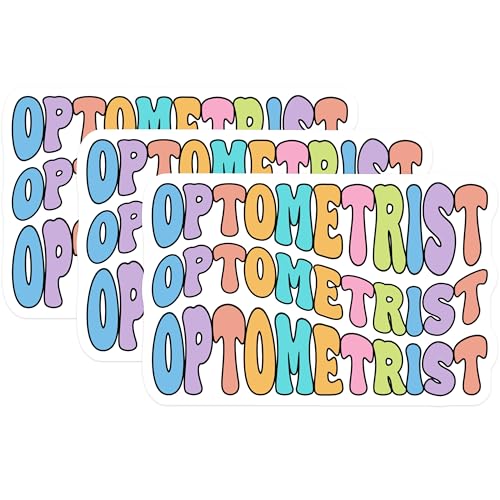 (3 Pack) Optometrist Decals - Eye Doctor - Colorful Laptop Decals - 3 Inches On Longest Side - Easy Peel & Apply - Made in USA - 3MCS6855